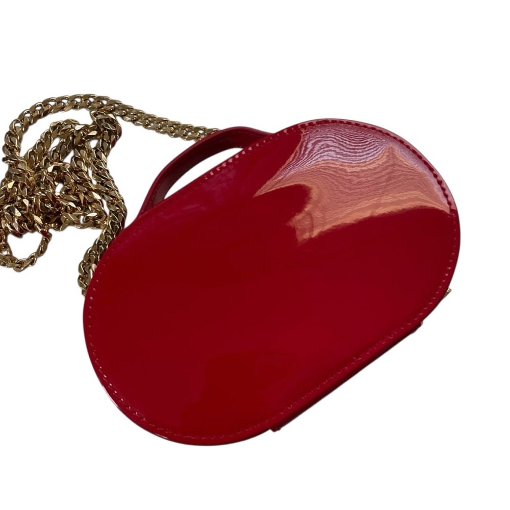 New w/ Box Dior Red Patent GWP Clutch w/ Unbranded Crossbody Gold Chain - Picture 3 of 11